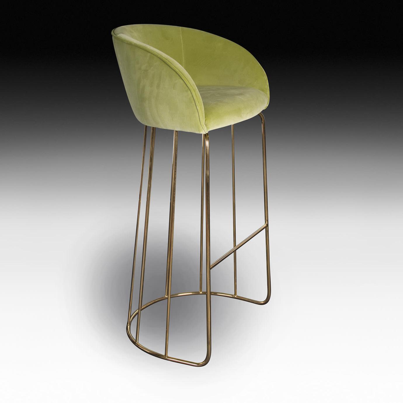 Louise Green Upholstered Bar Stool