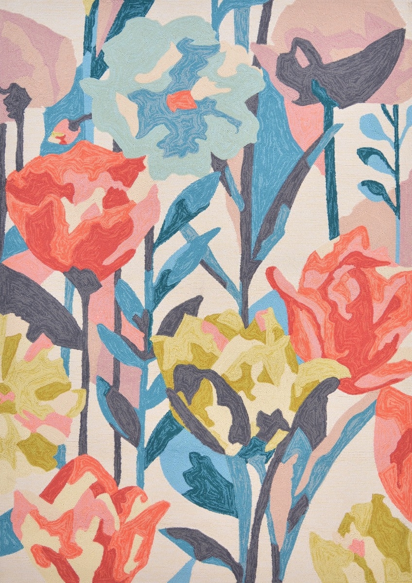 Floral Outdoor Hand-Woven Rug