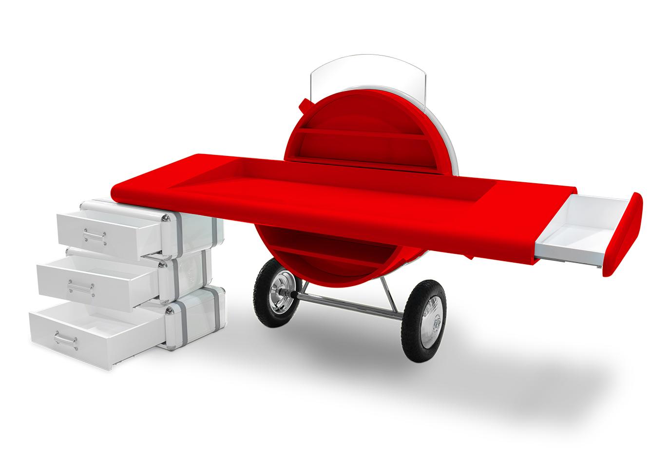 Skyline Red Kids Study Desk