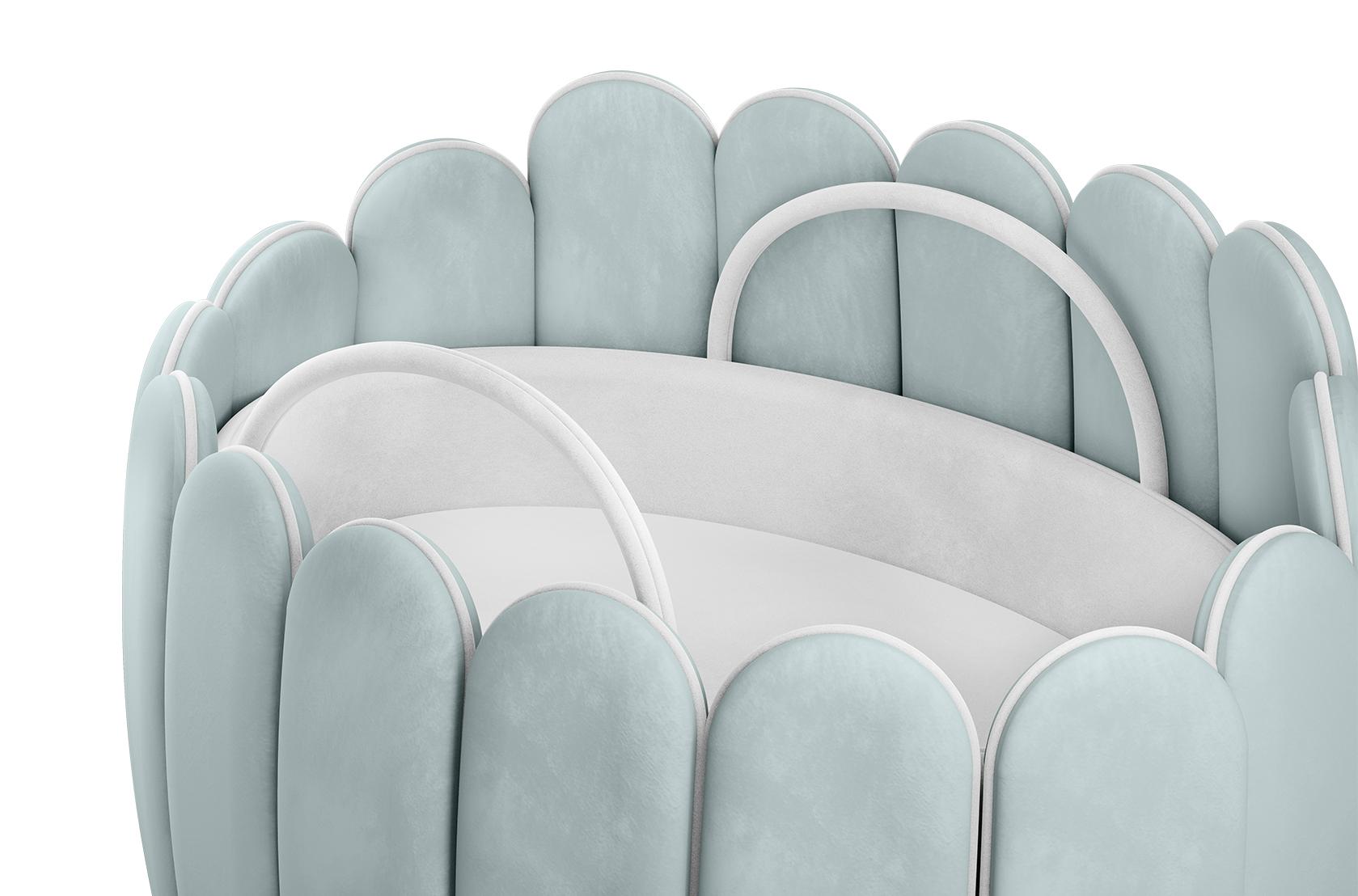 Lotus Gentle Blue Rocking Crib