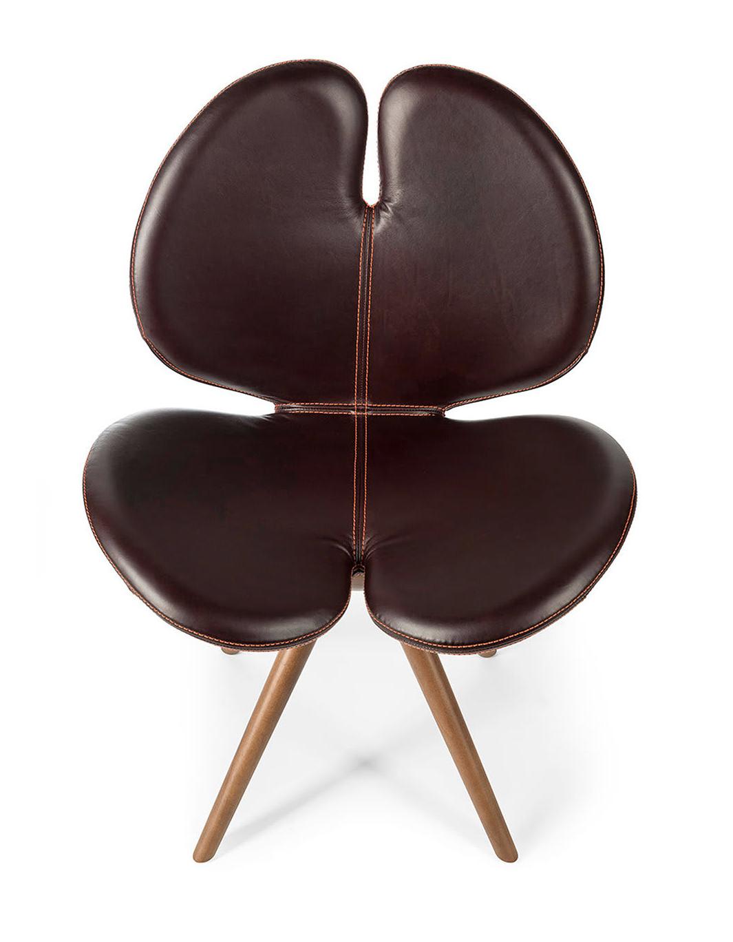 Pansè Wool and Leather Designer Chair