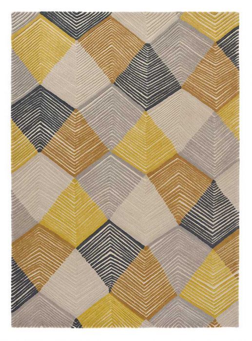 Geometric Multicolour Wool Hand Woven Rug
