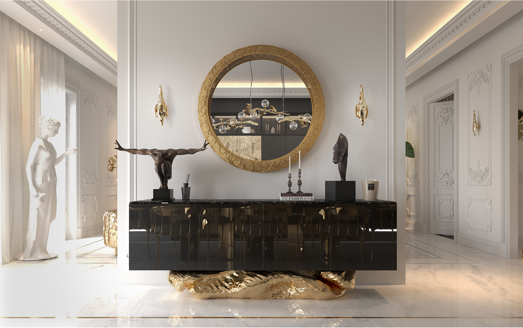 Crown Filigree Designer Mirror