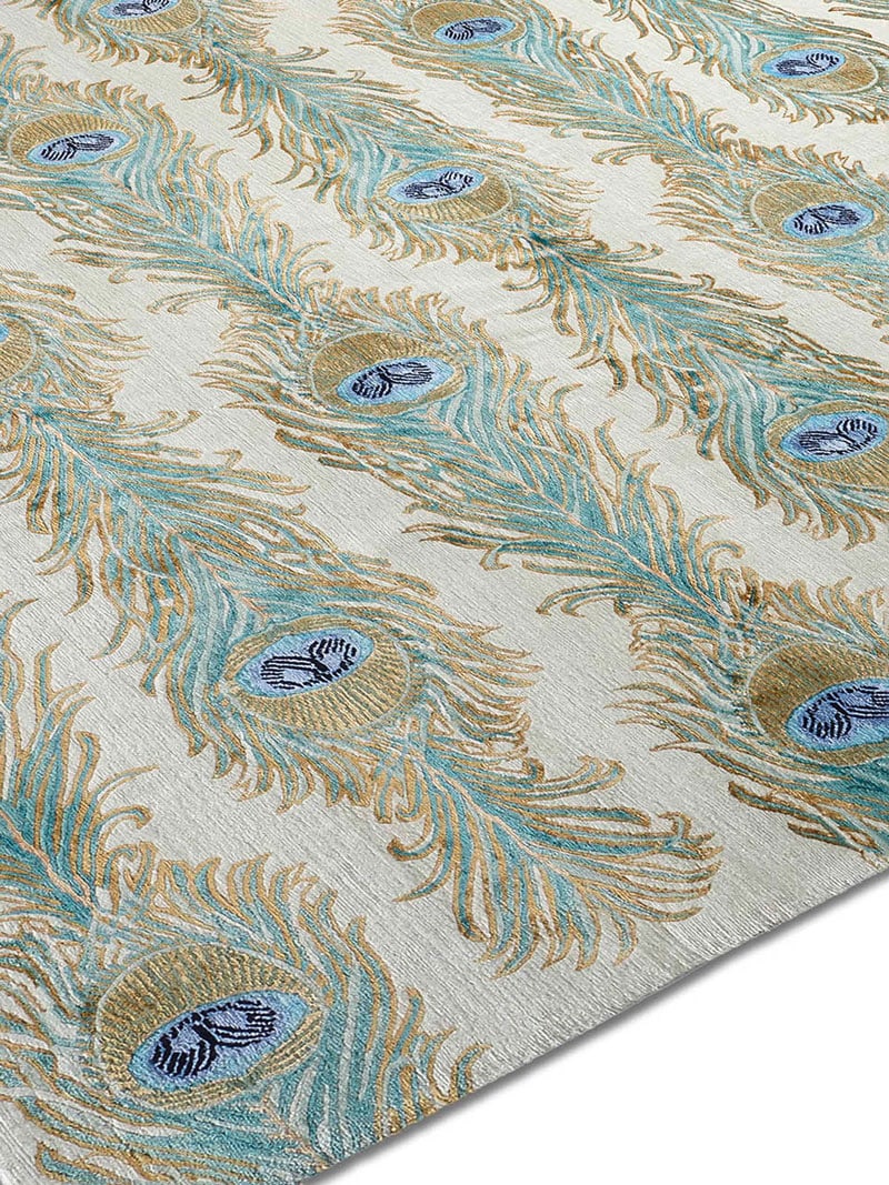 Feathers Lane Luxury Silk / Wool Rug ☞ Size: 183 x 274 cm