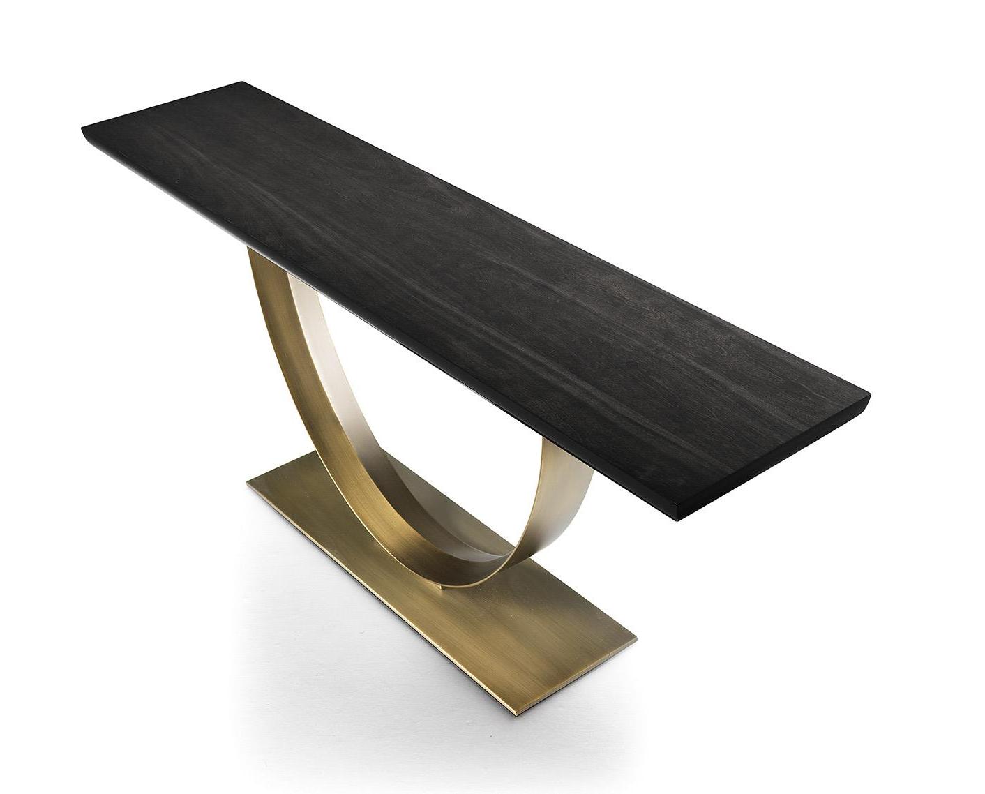 Wood Top Console with Bronze Foundation