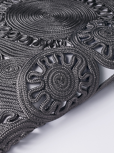 Braided Black Round Rug