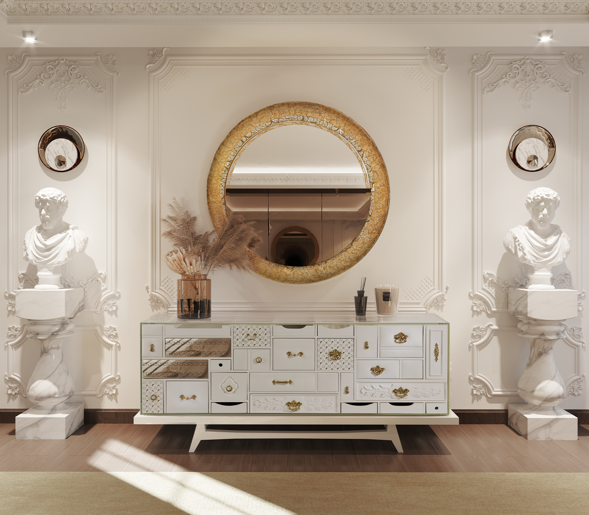 Obsidian Pedestal Designer Table
