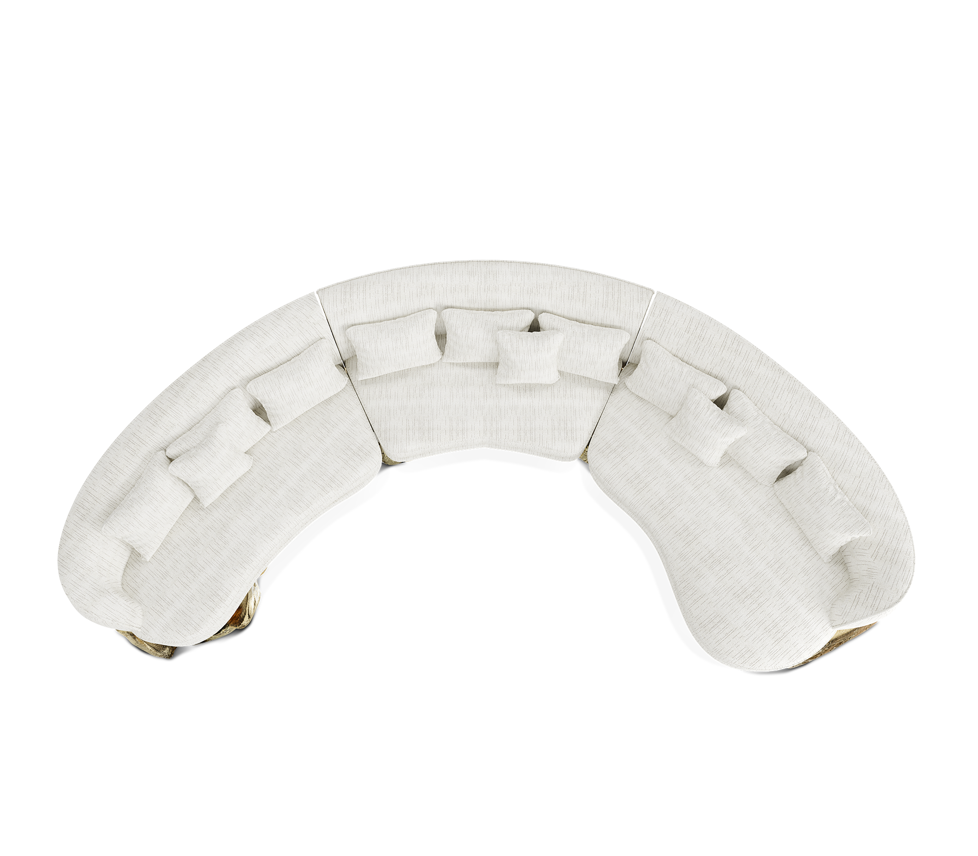 Angora White Curved Luxe Sofa