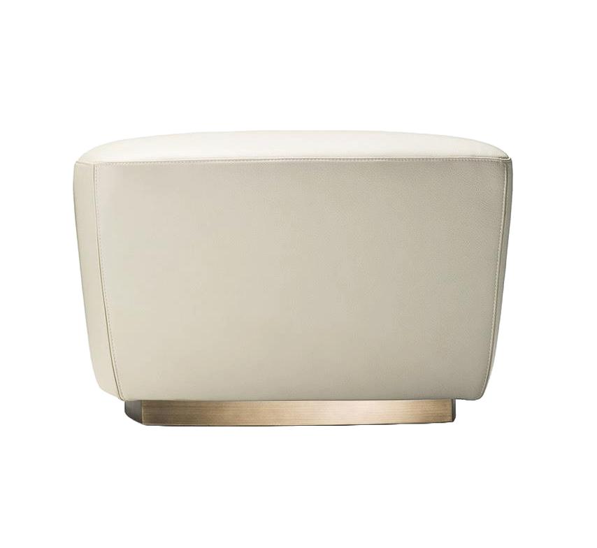 Pouff with Elegant Bronze Metal Base