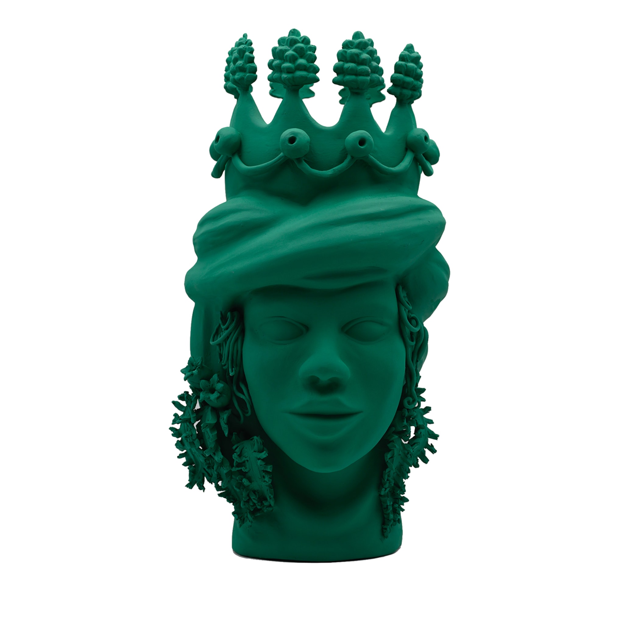 Traditional Green Moor's Head Sculpture