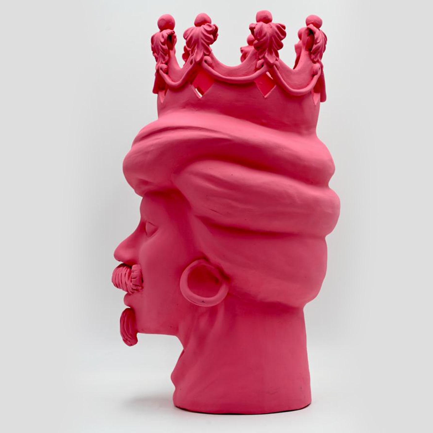 Pink Moor's Head Sculpture Handmade in Italy