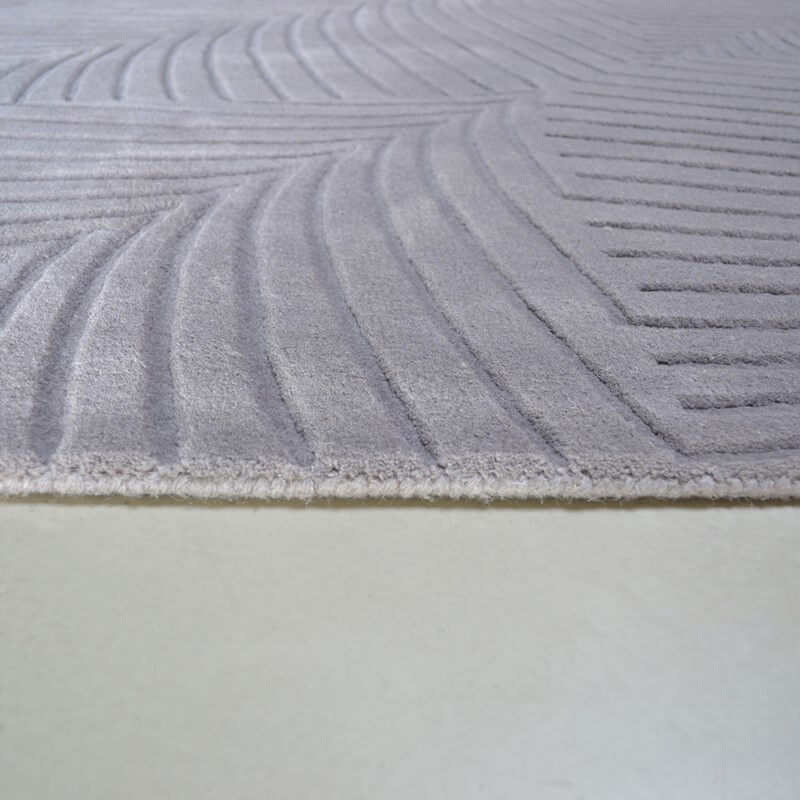 Grey Wool Hand Made Rug ☞ Size: 170 x 240 cm