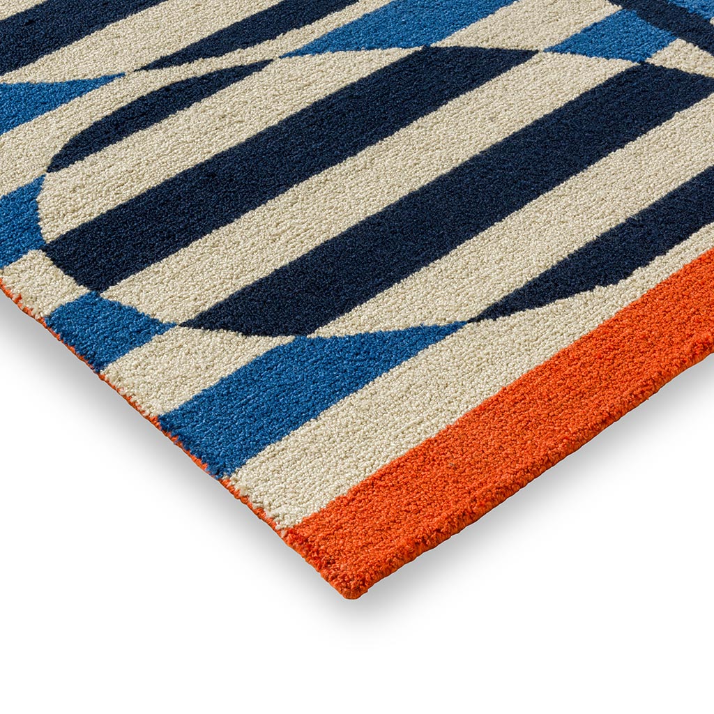 Striped Branch Azure Outdoor Rug | Size: 140 x 200 cm