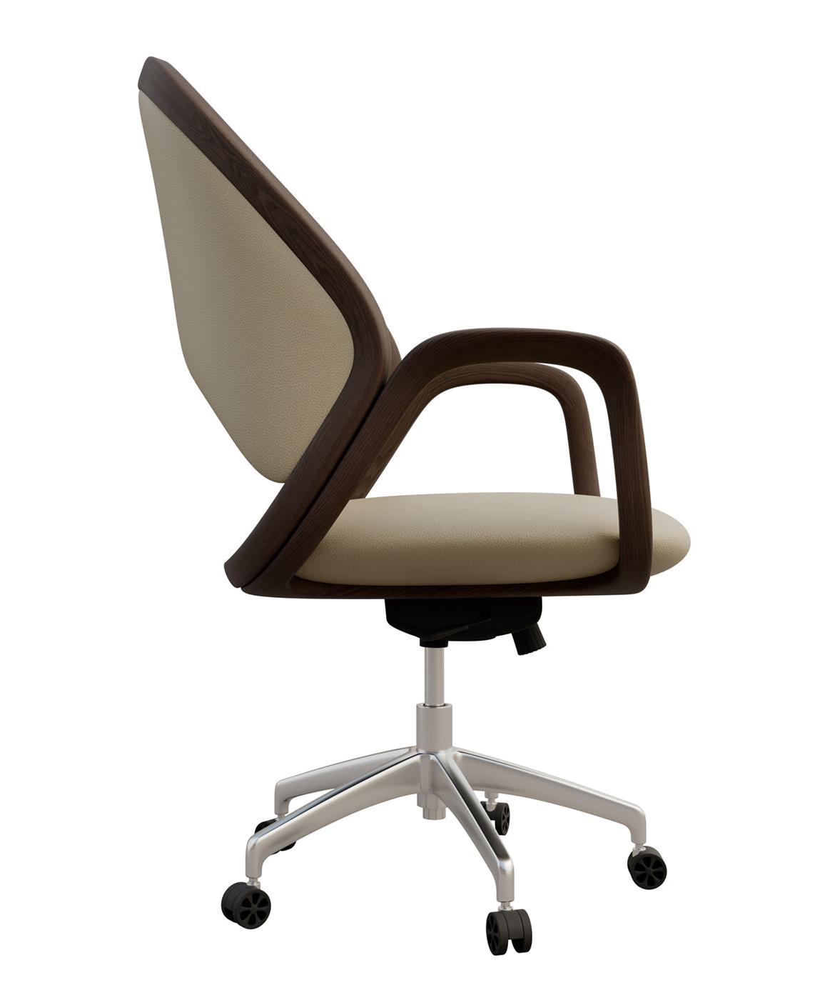 Agatha Taupe Italian Swivel Office Chair