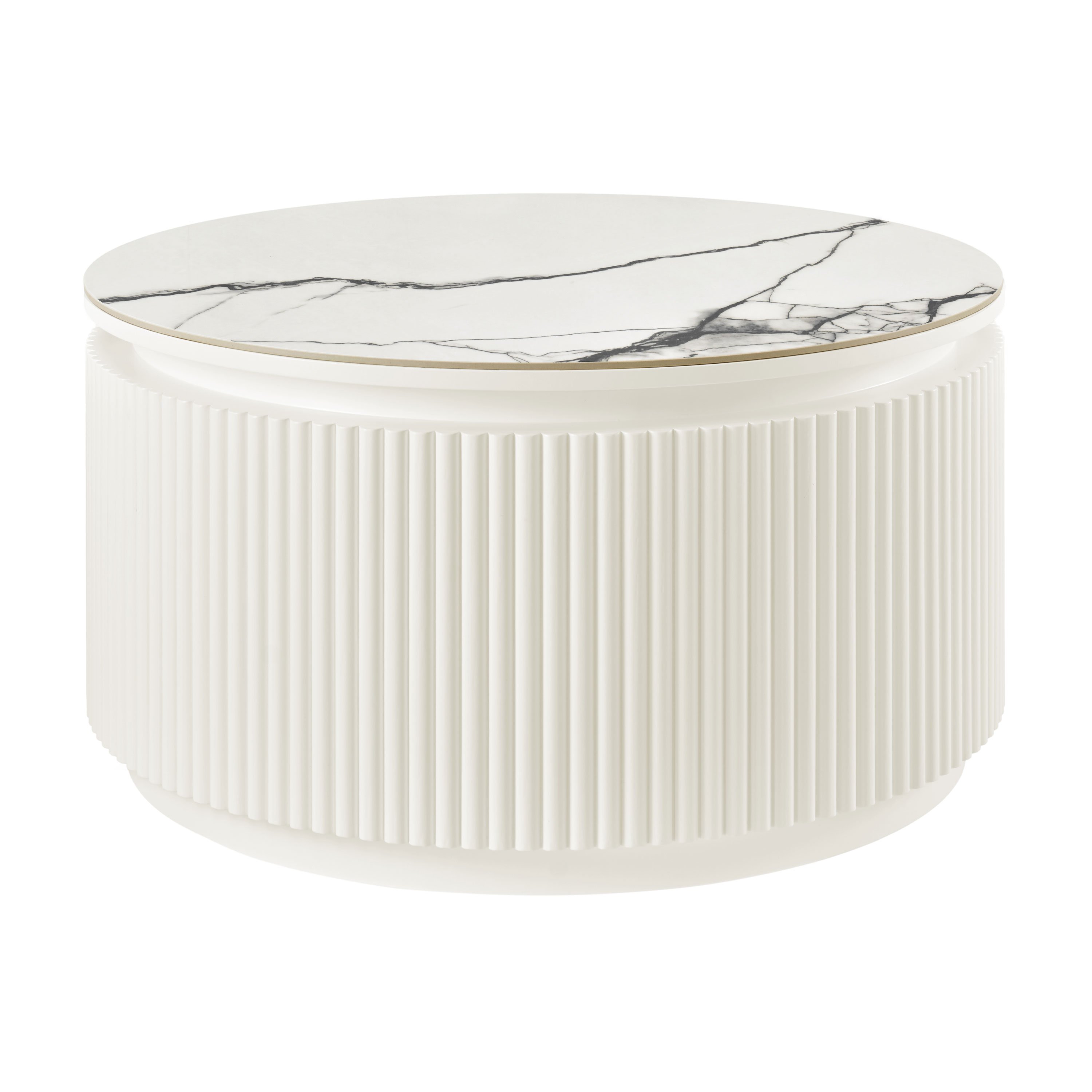 Contera Round White Coffee Table