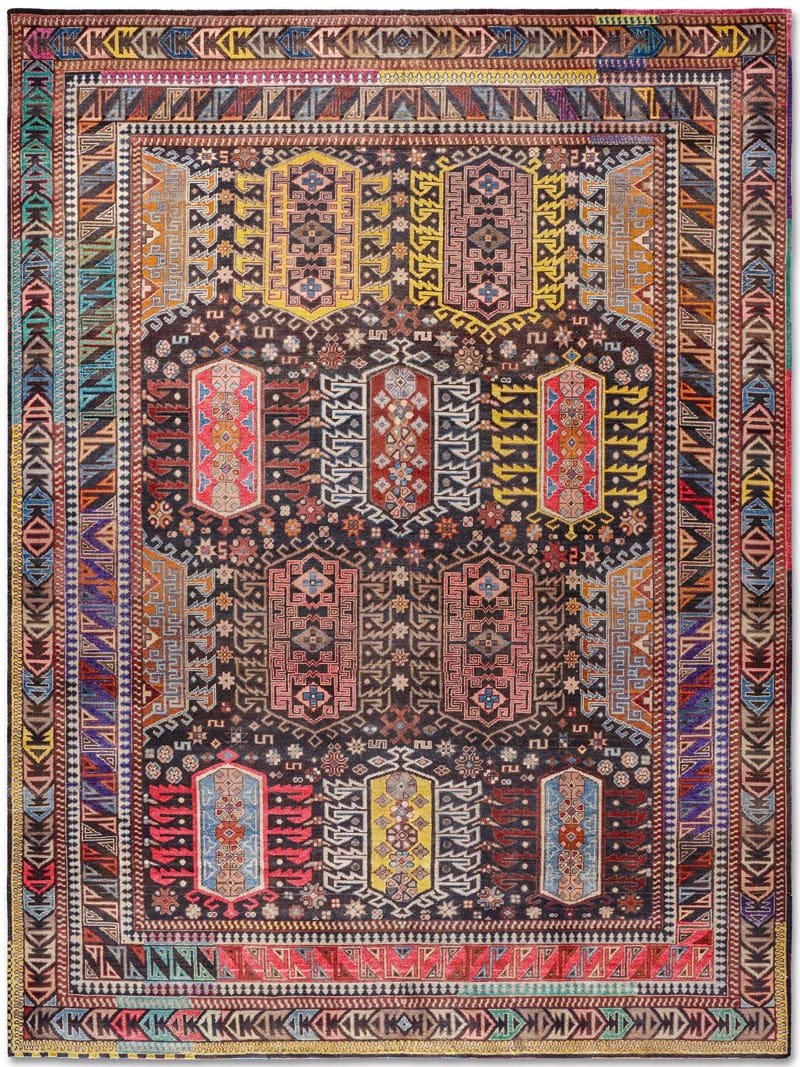 Original Natural Black Hand-Knotted Wool Rug | Size: 140 x 210 cm