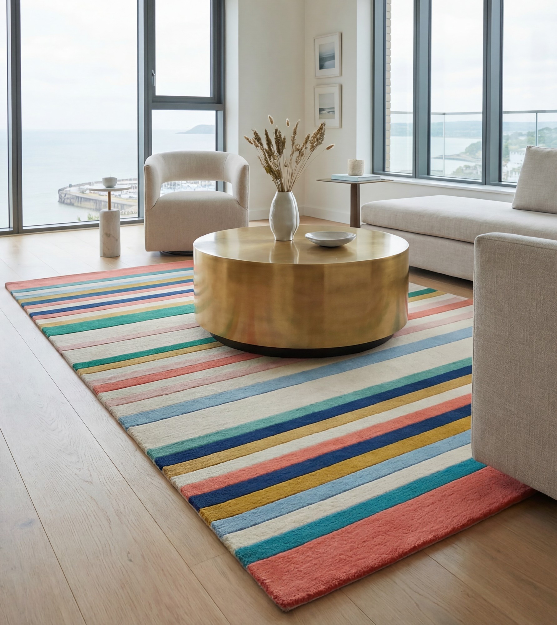 Striped Spectrum Blue Heritage Rug