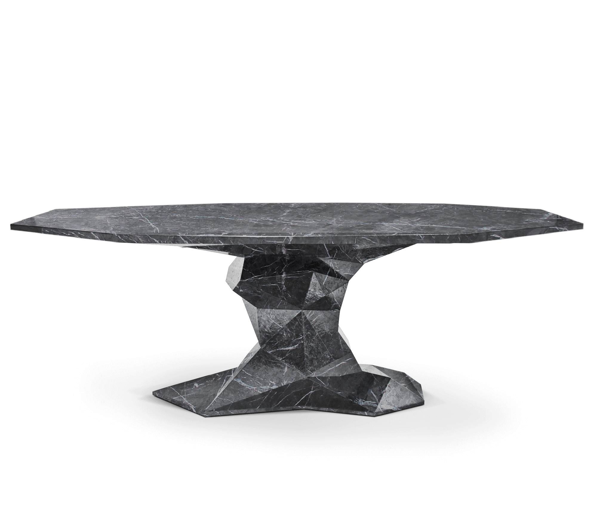 Faux-Marble Luxe Dining Table