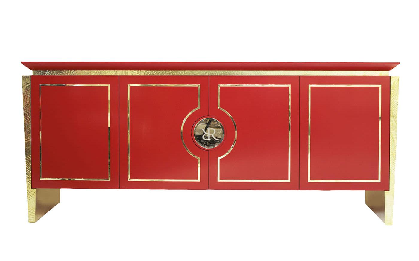 Italian Four-Door Coral Sideboard