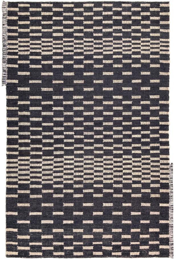 Oscillation Black & White Jute Flatwoven Luxury Rug | Size: 200 x 300 cm