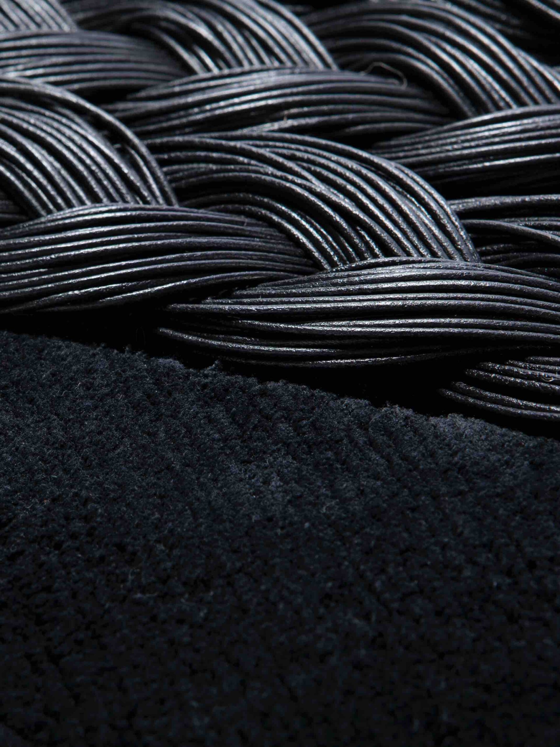 Black Tie Carpet Silk / Leather Rug