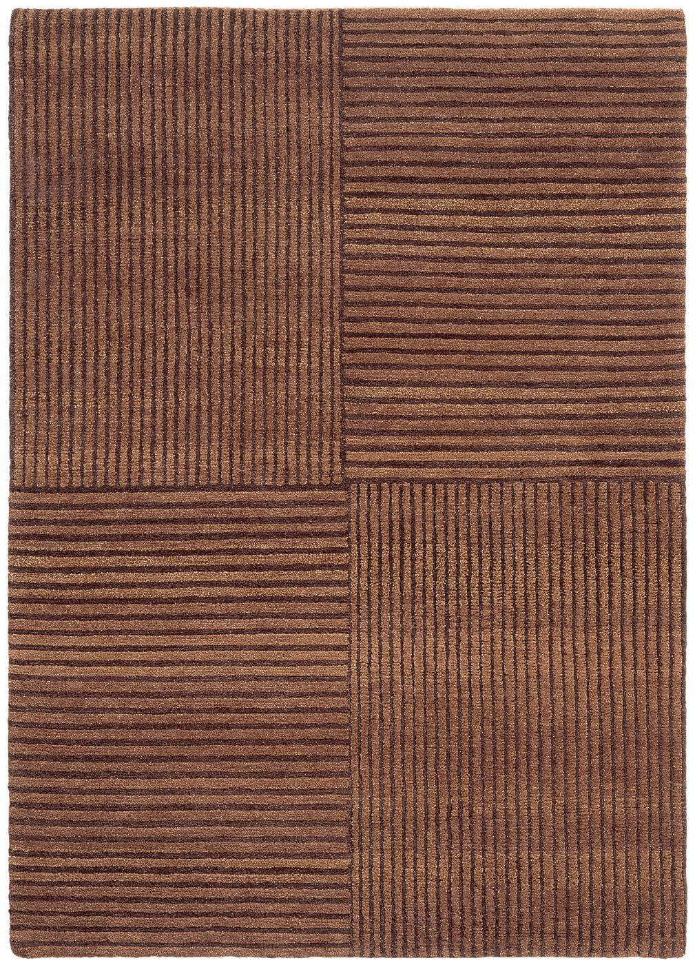 Hand-woven Brown Stripes Luxury Rug ☞ Size: 200 x 300 cm