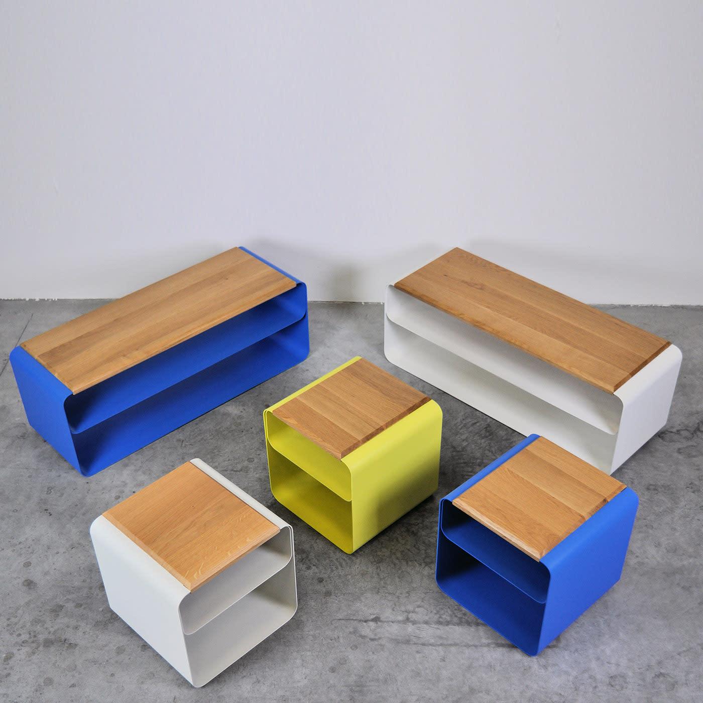 Wood &amp; Steel Frame Bench - 2