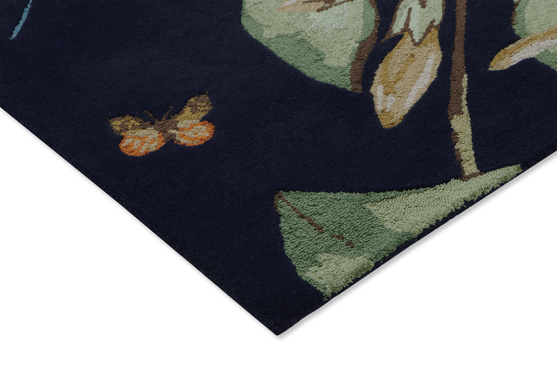 Hummingbird Navy Hand-Woven Rug