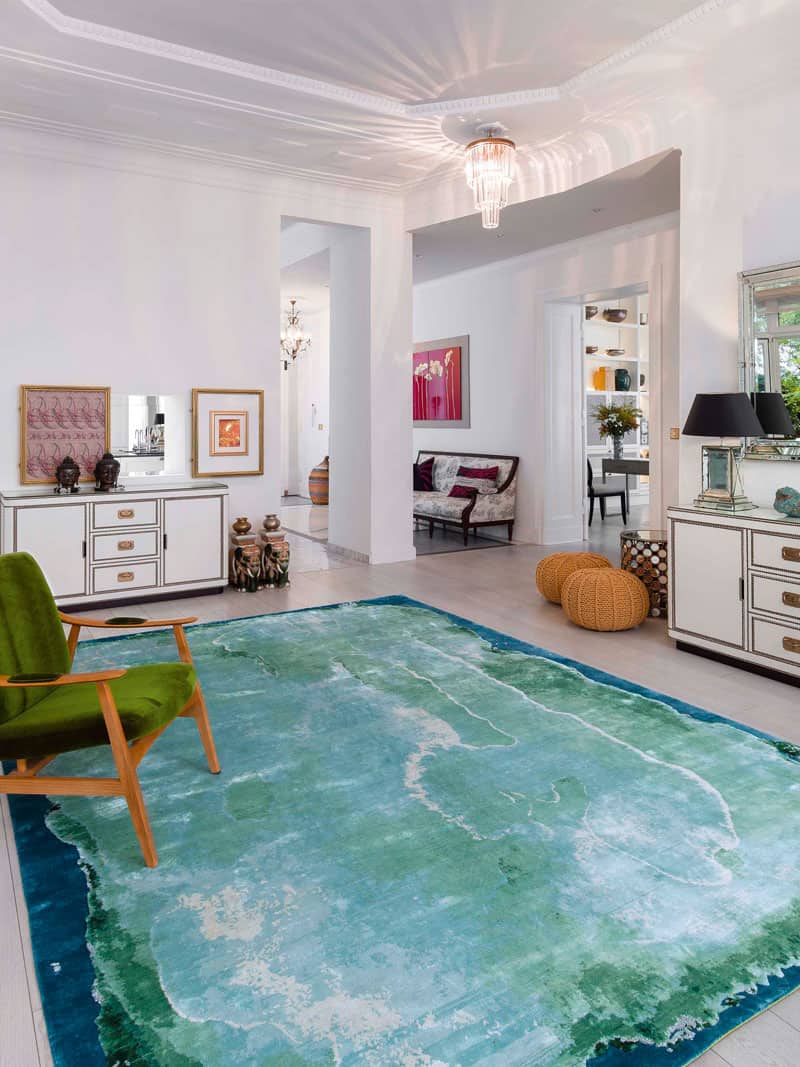 Mono Turquoise Luxury Hand-Woven Rug