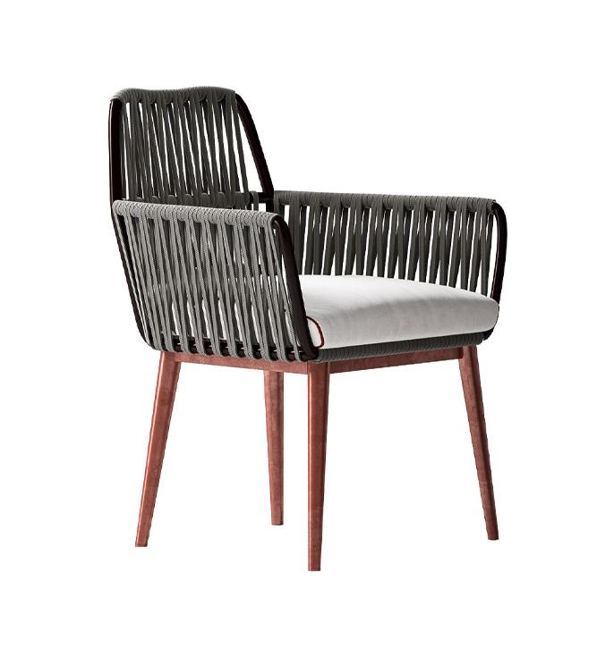Artisanal Rope-Design Armchair