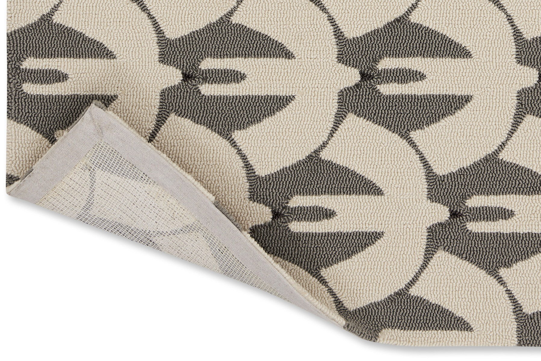 Birds Grey & Beige Outdoor Hand-Woven Rug