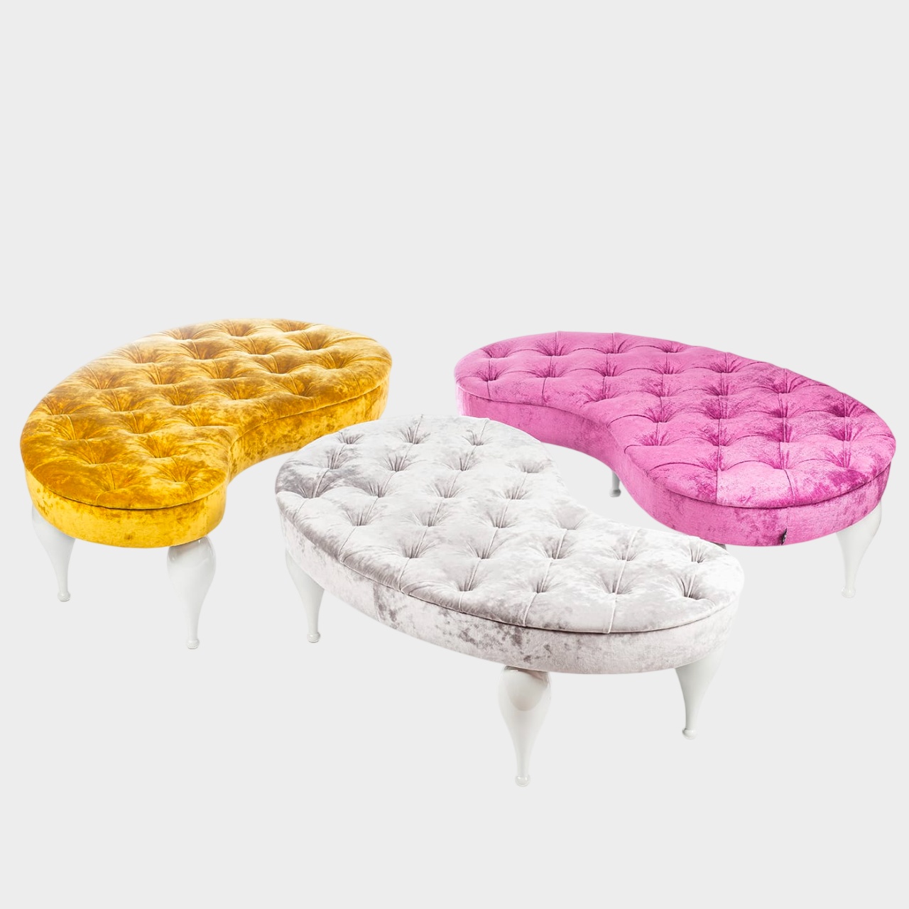 Carlos Silver Upholstered Bench