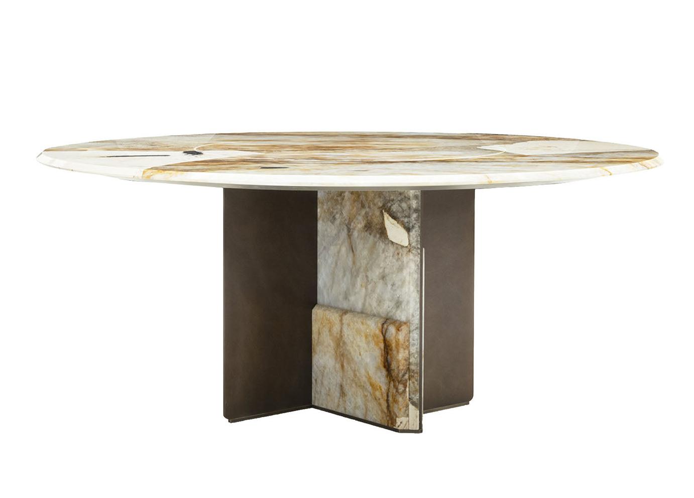 Kalos Marble Top Handcrafted Dining Table