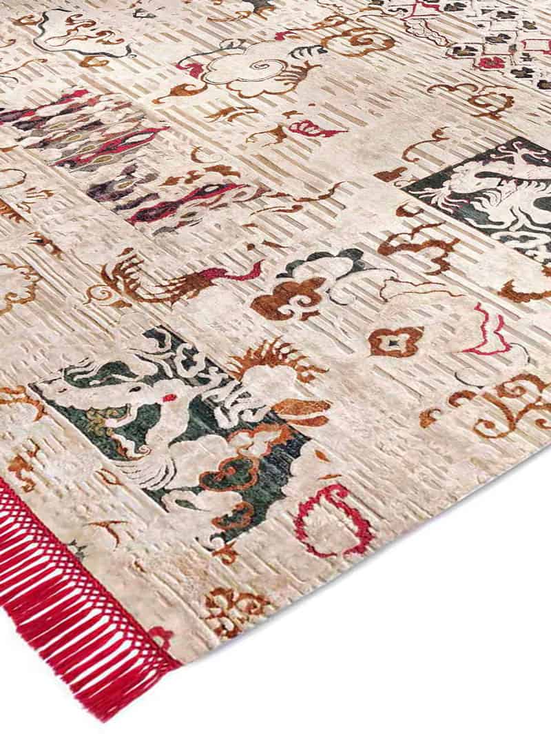 Dragon Hand-Knotted Silk / Wool Rug