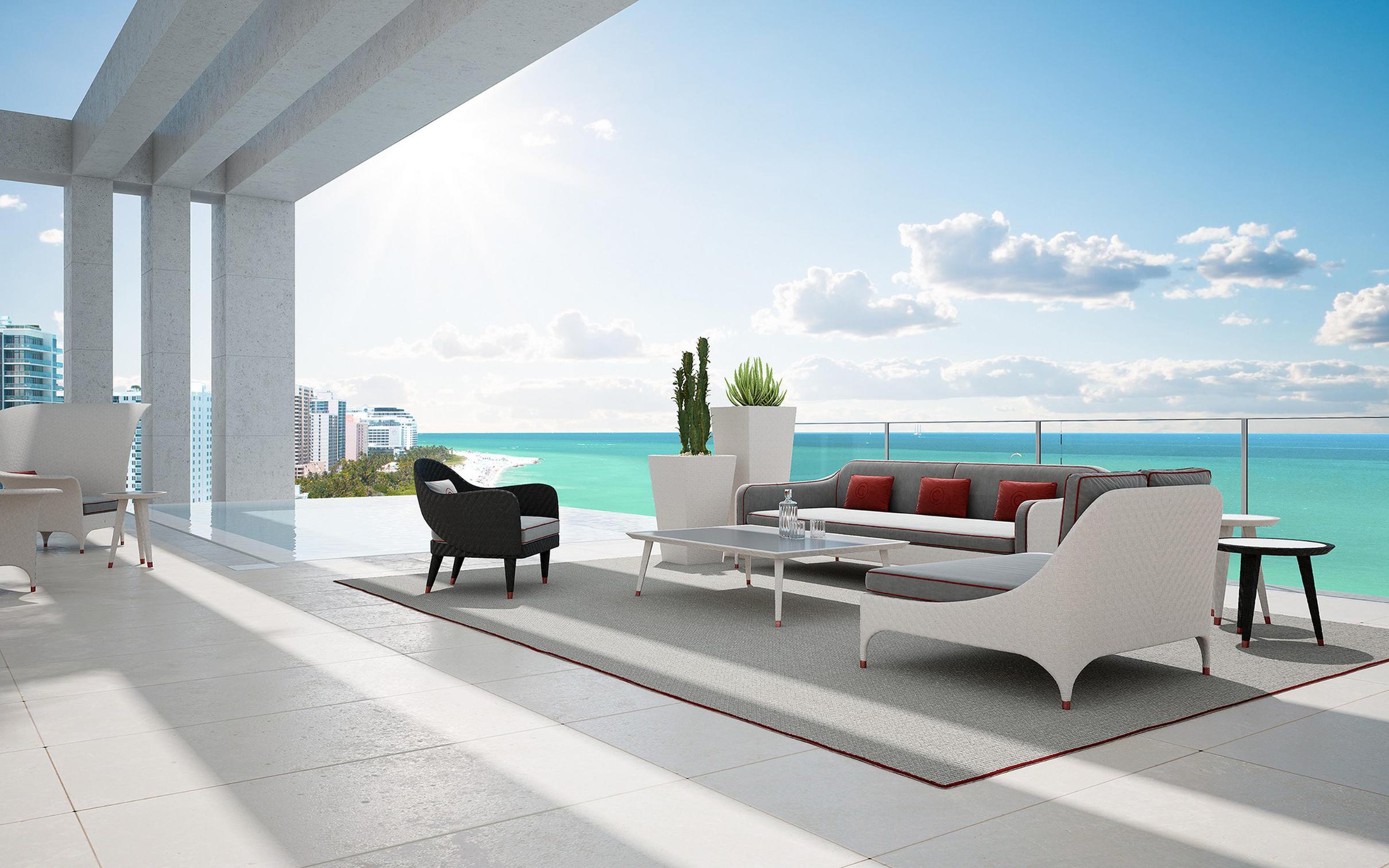 Plush Three-Seater Sofa with Armrests