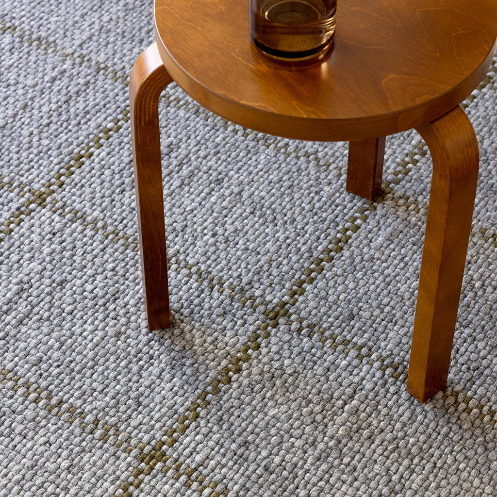 Artisan Texture Check Slate/Olive Rug | Size: 160 × 230 cm