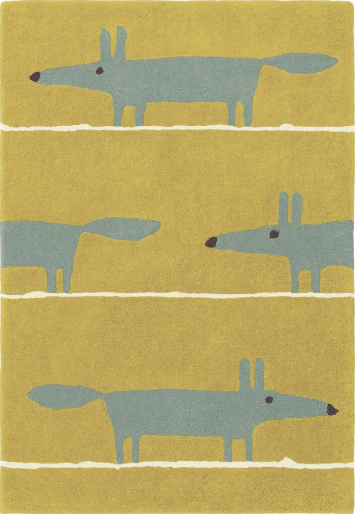 Fox Mustard Hand-Tufted Rug ☞ Size: 90 x 150 cm