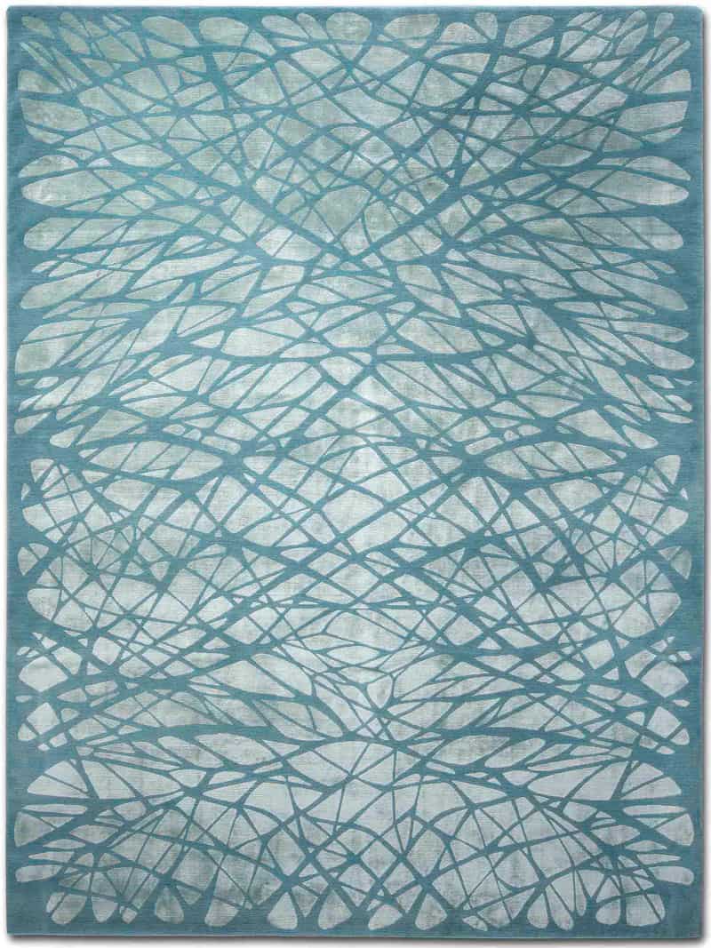 Dresden Light Turquoise Silk / Wool Rug