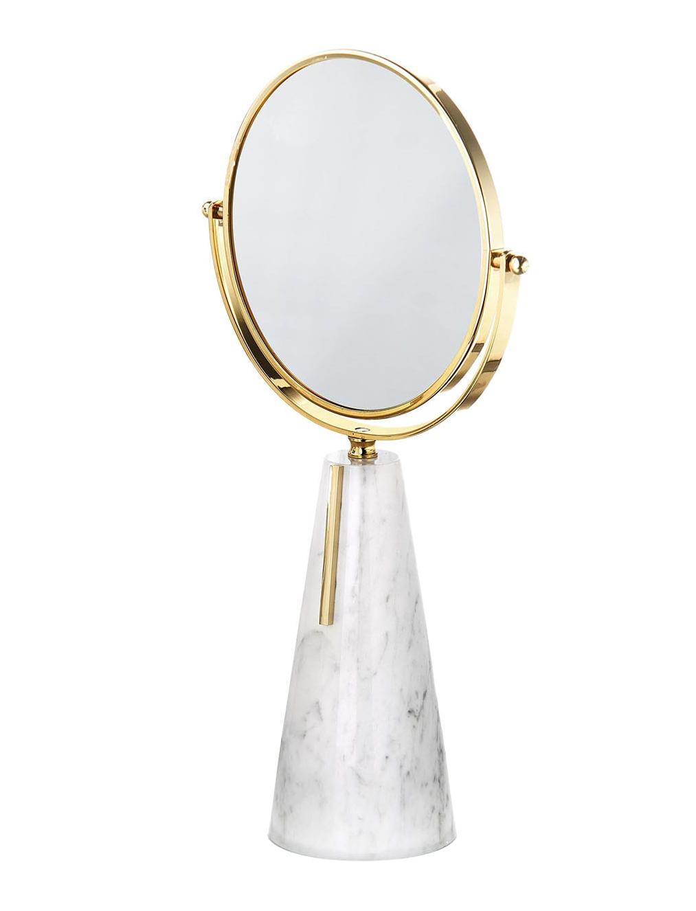 Carrara Table Mirror in 24K Gold