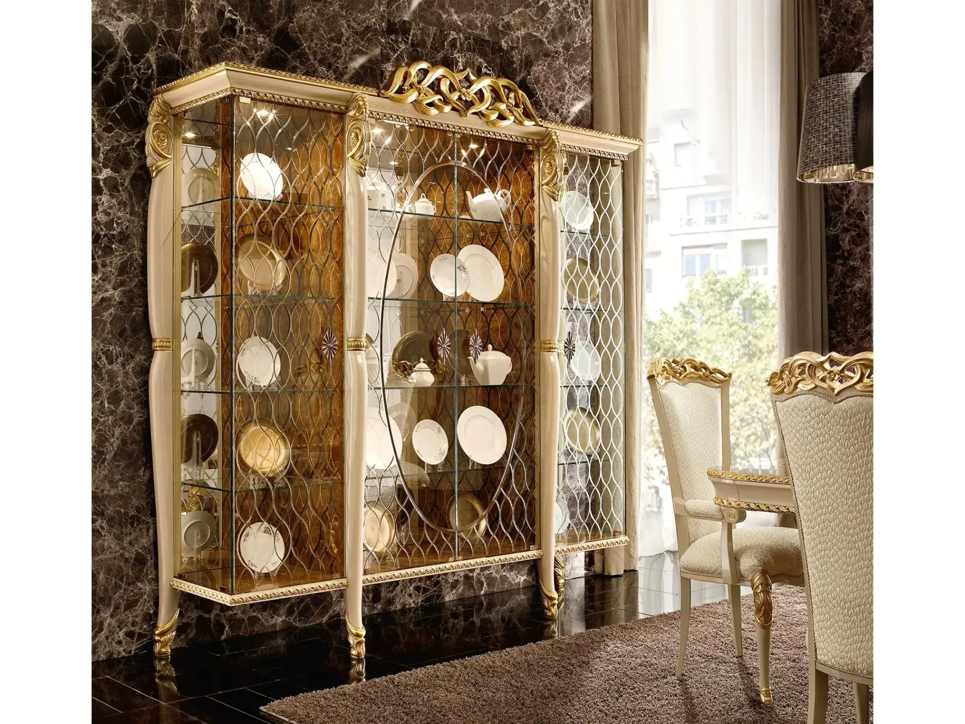 Italian Glass Display Cabinet