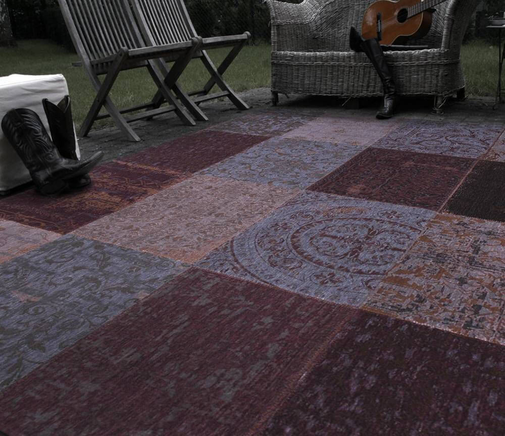 Patchwork Rug Multi Pale Purple