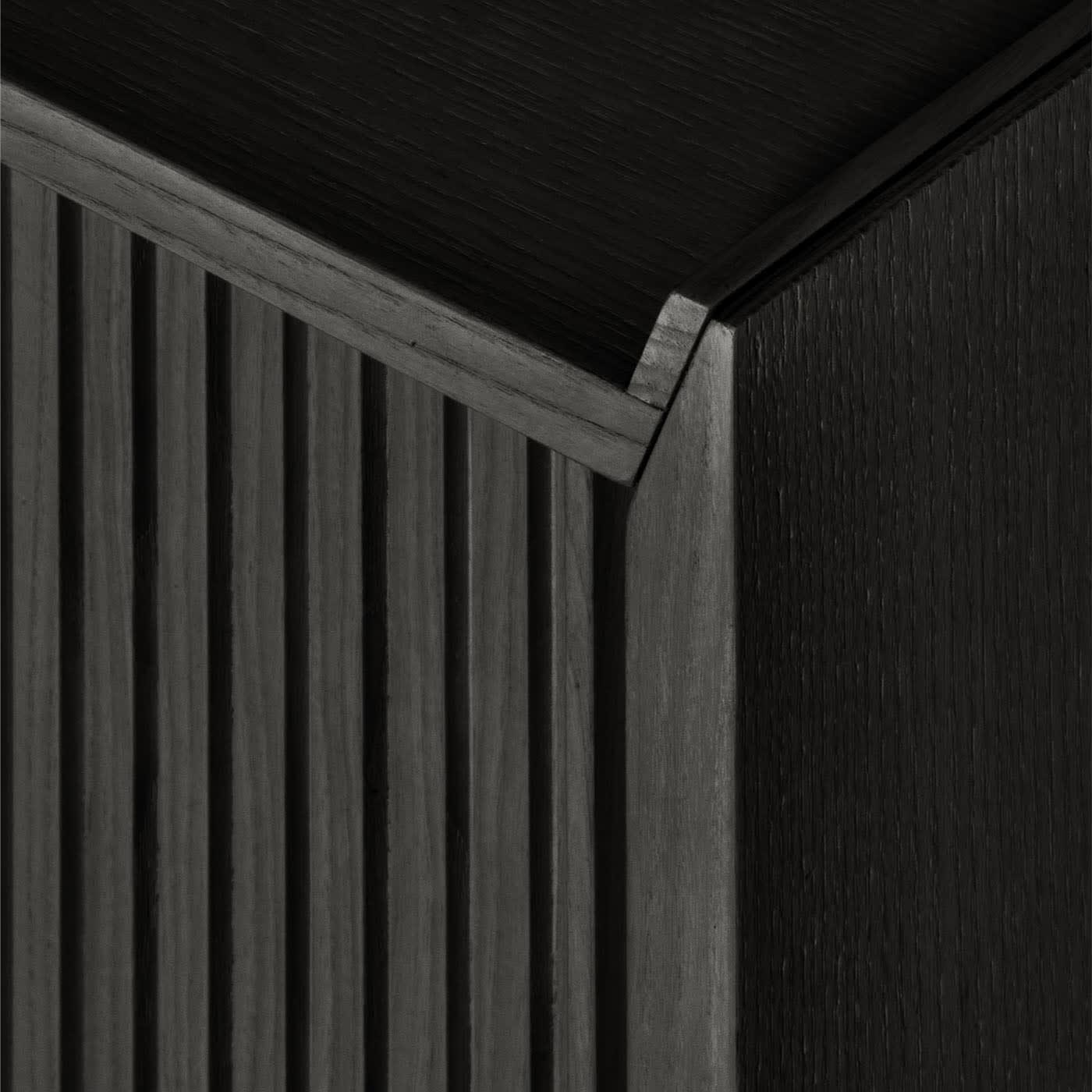 Sipario Low Black Two-Doors Contemporary Sideboard
