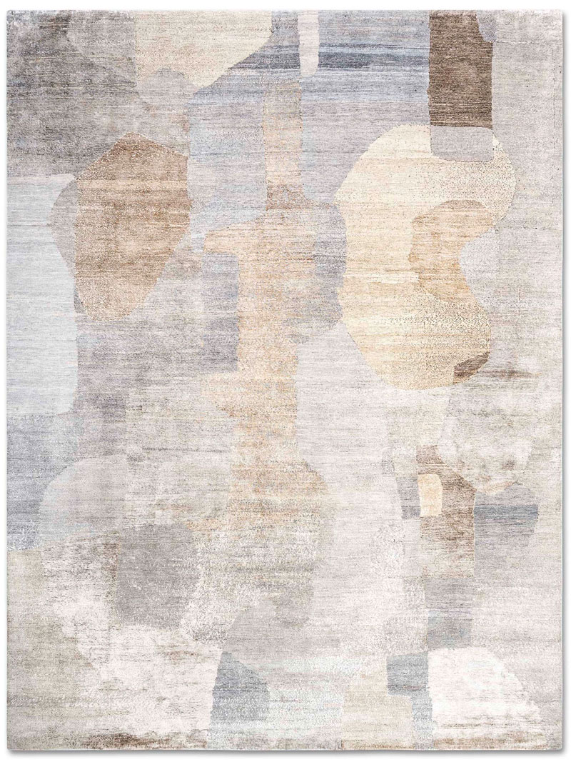 Silver Sand Hand-Knotted Wool / Silk Rug