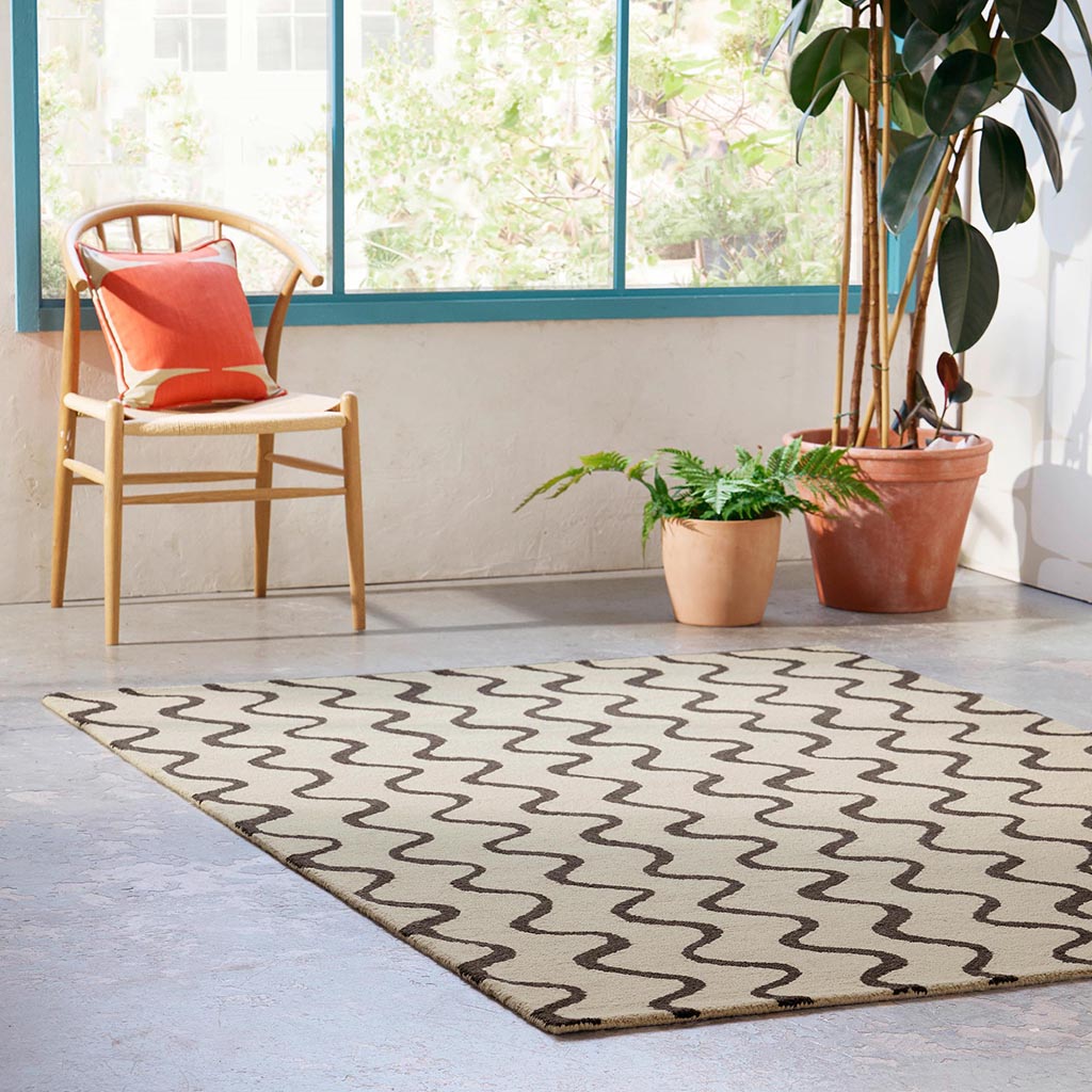 Stripe Charcoal Rug | Size: 120 x 180 cm