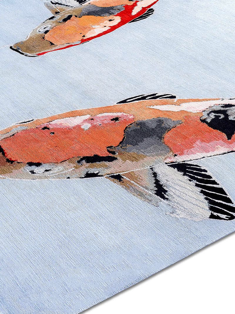 Fish Orange Luxury Hand-Woven Rug