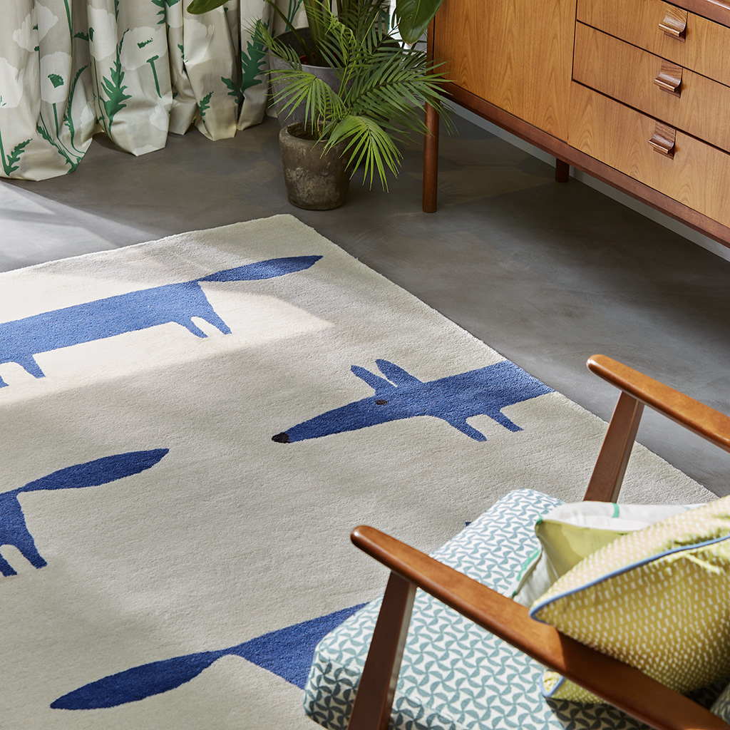 Fox Pebble / Denim Handwoven Rug