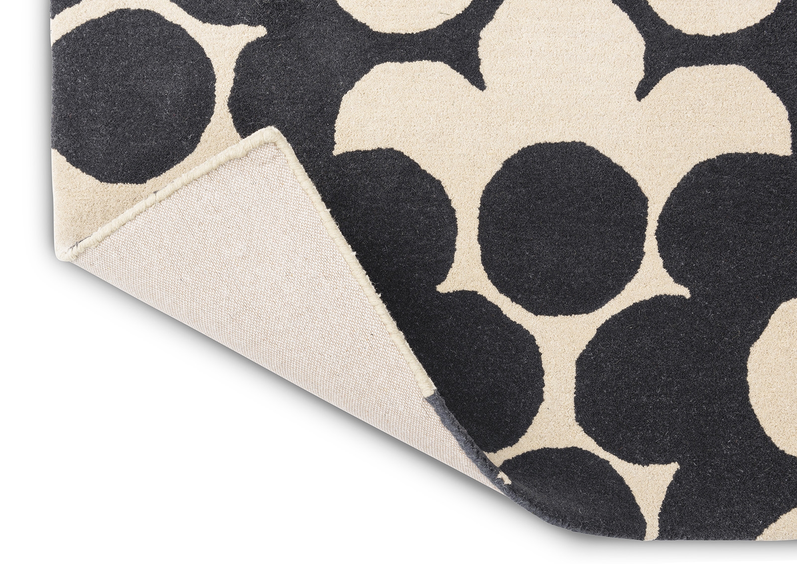 Flower Black & White Handwoven Rug