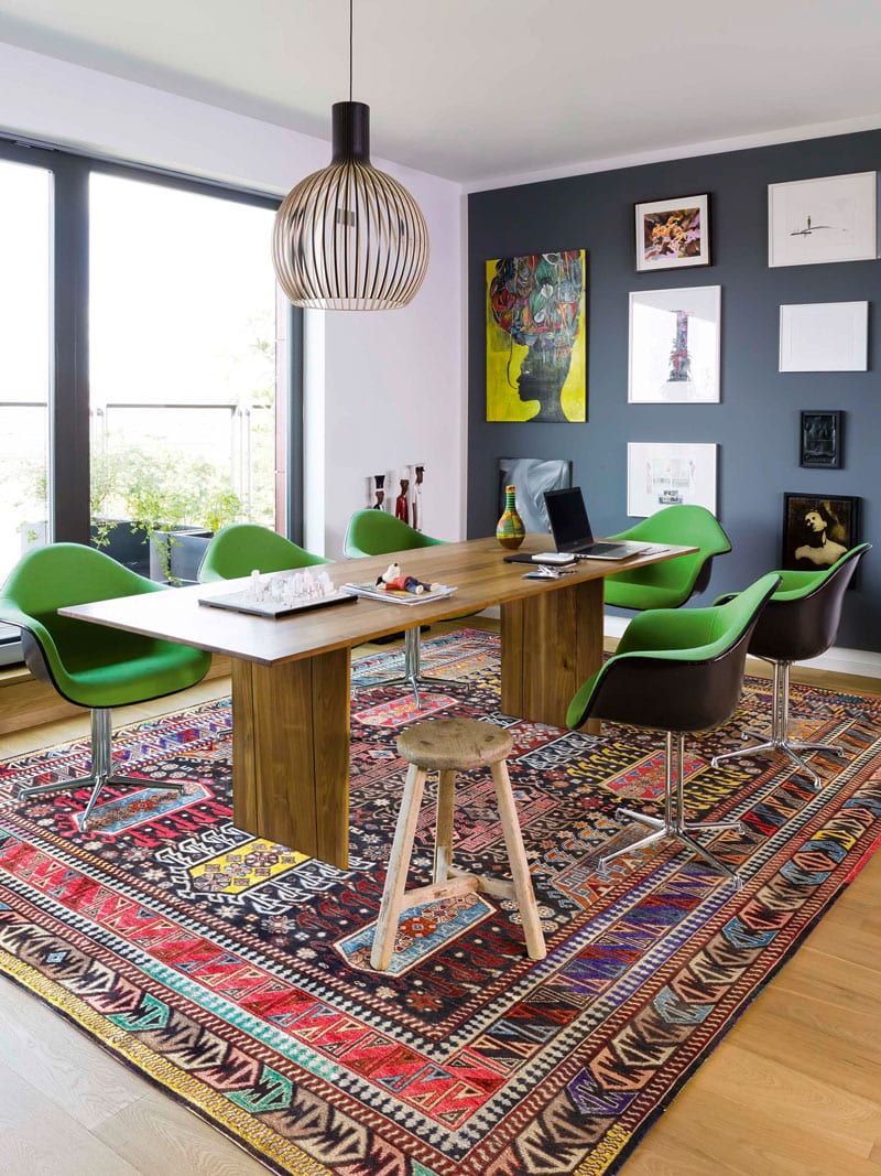 Original Natural Black Hand-Knotted Wool Rug | Size: 140 x 210 cm