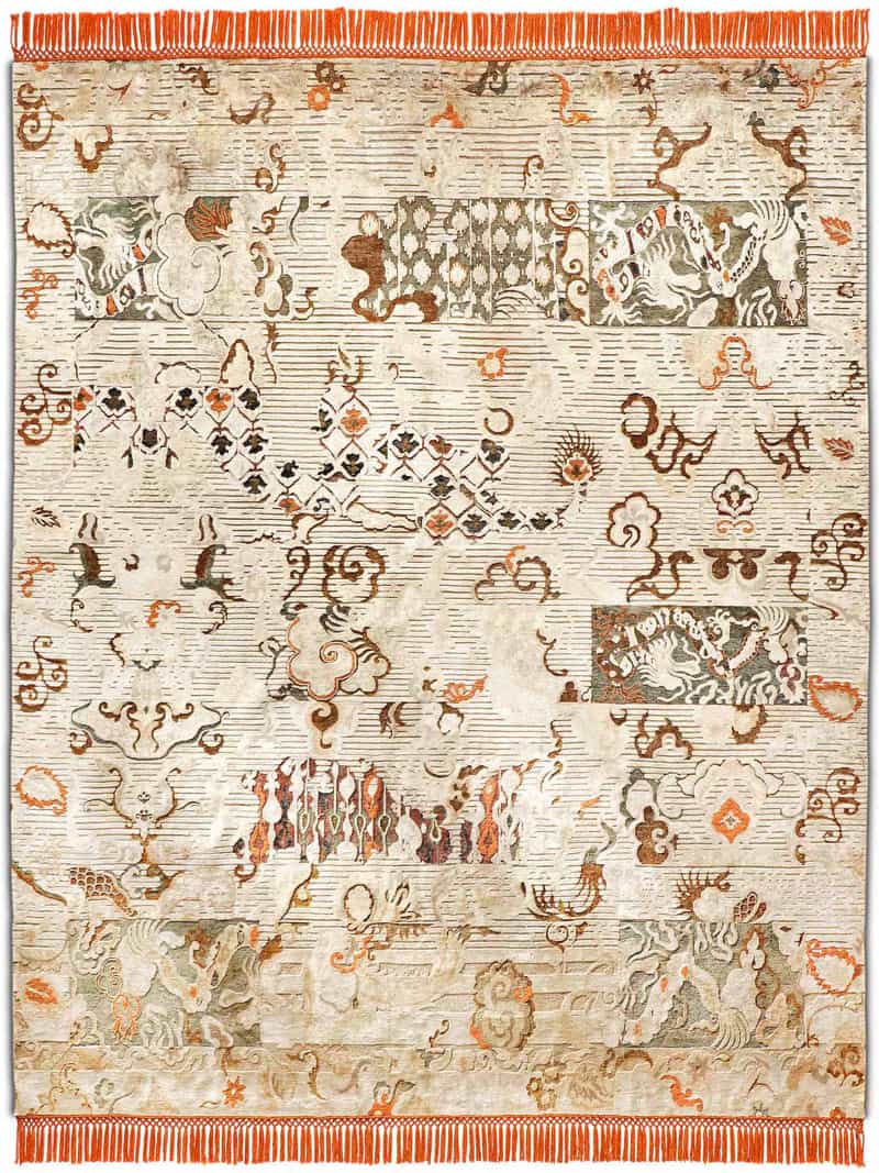 Dragon Hand-Knotted Silk / Wool Rug