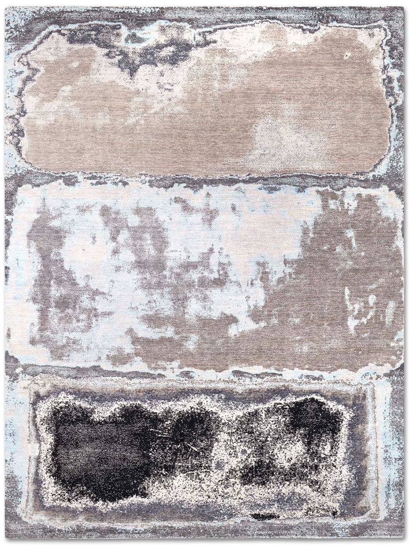 Silver / Grey Abstract Luxury Handwoven Rug
